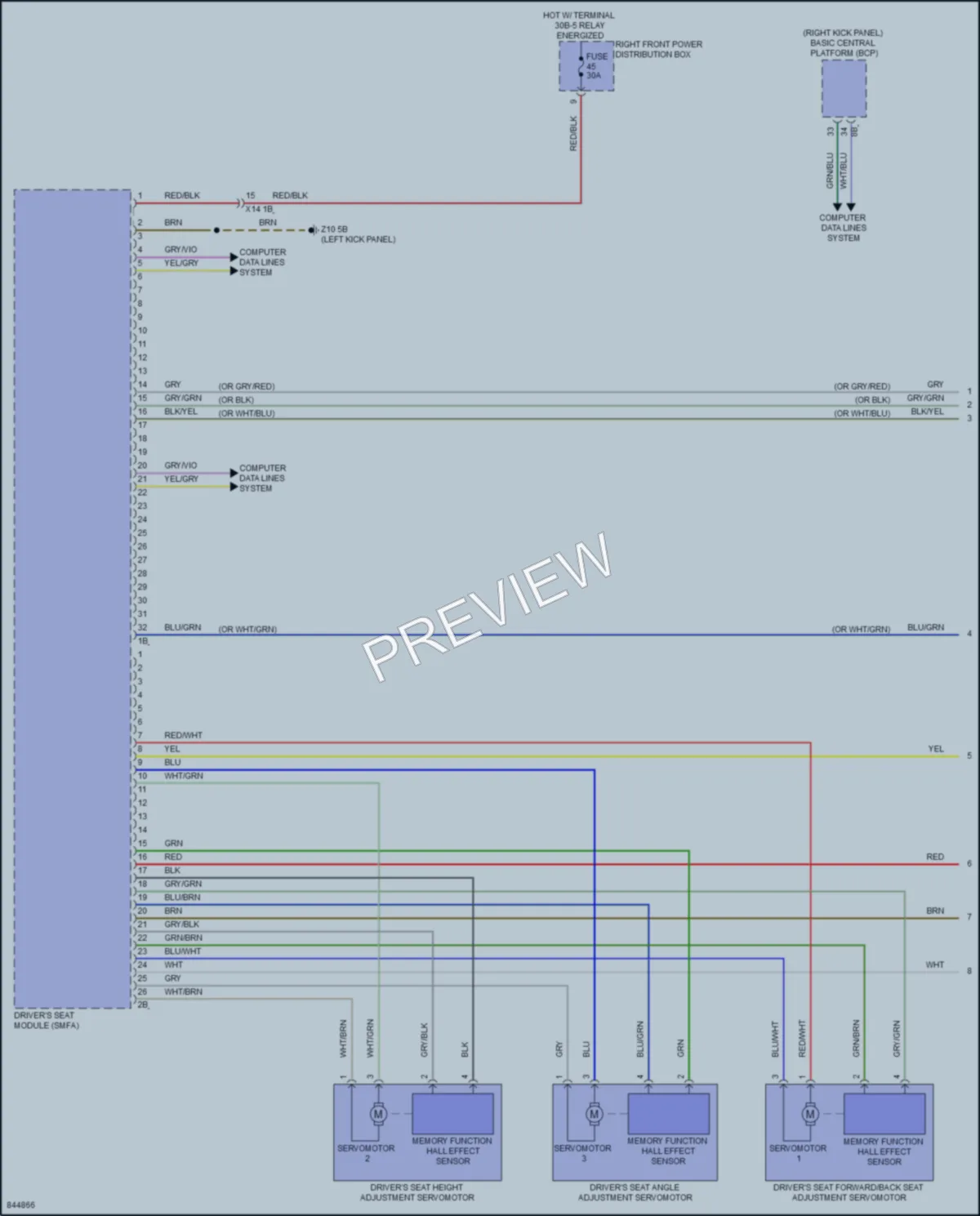 2023 BMW i7 Memory Systems wiring diagram preview