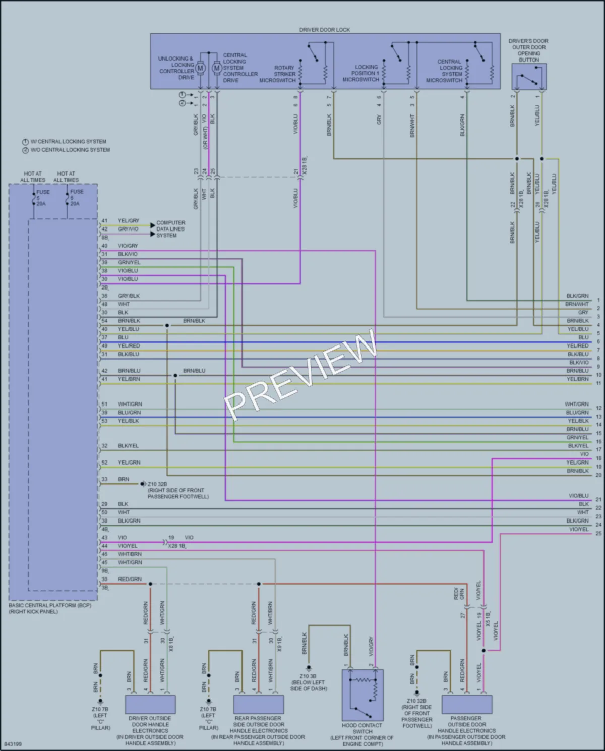 2023 BMW i7 Power Door Locks wiring diagram preview