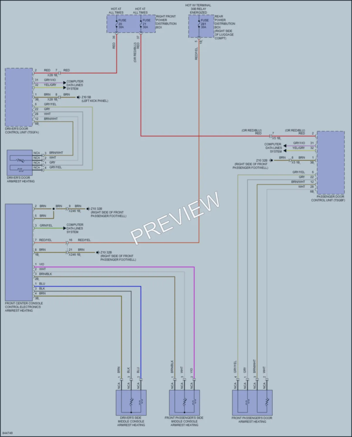 2023 BMW i7 Power Seats wiring diagram preview