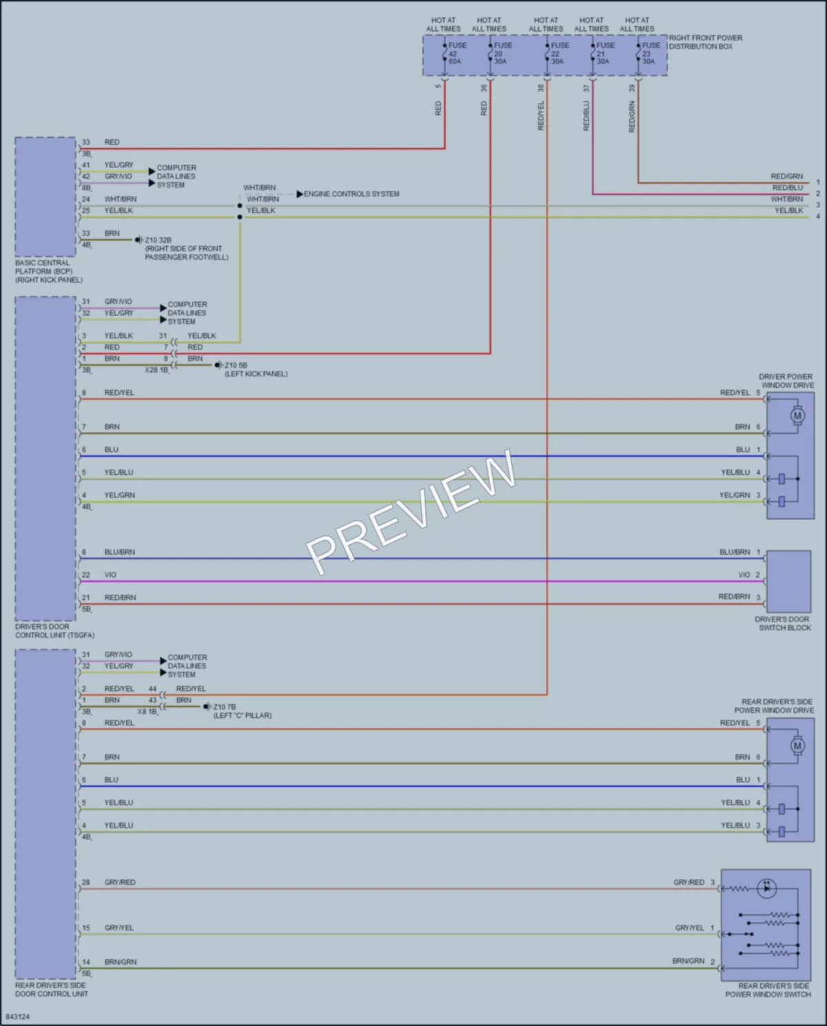 2023 BMW i7 Power Windows wiring diagram preview