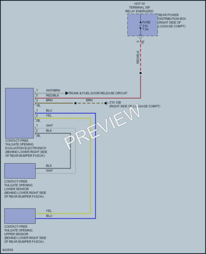 2023 BMW i7 Trunk Tailgate Fuel Door wiring diagram preview