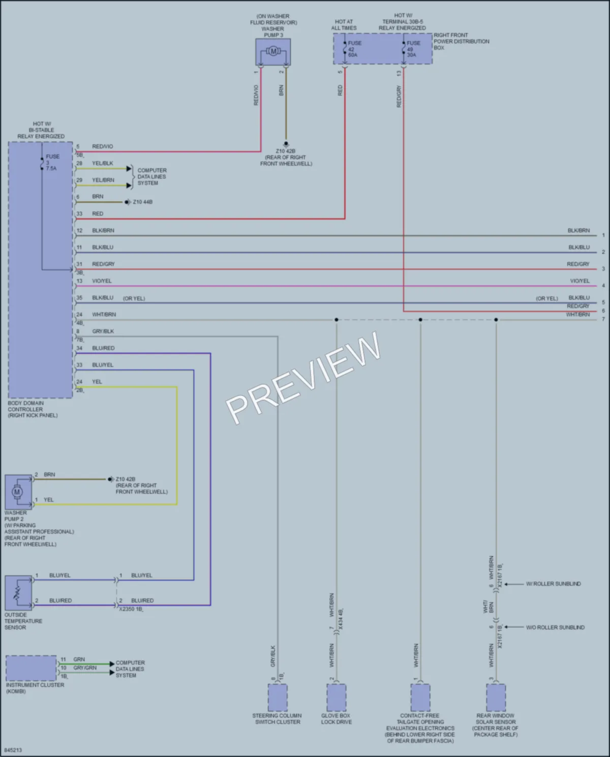 2023 BMW i7 Wiper Washer wiring diagram preview
