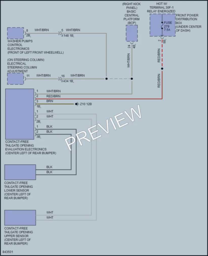 2023 BMW iX Trunk Tailgate Fuel Door wiring diagram preview
