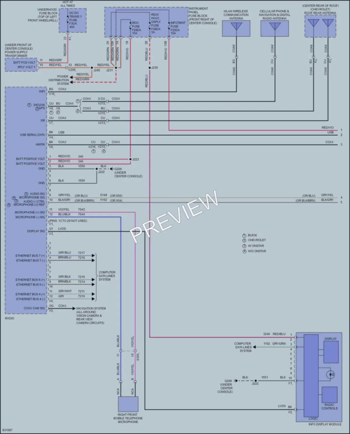 2023 Buick Enclave Radio wiring diagram preview