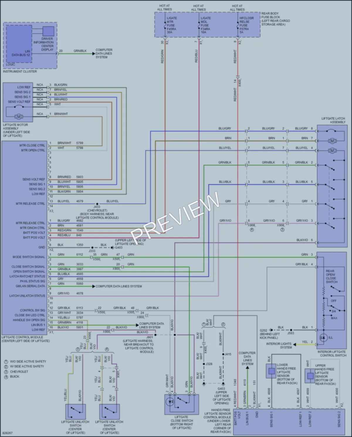 2023 Buick Enclave Trunk Tailgate Fuel Door wiring diagram preview