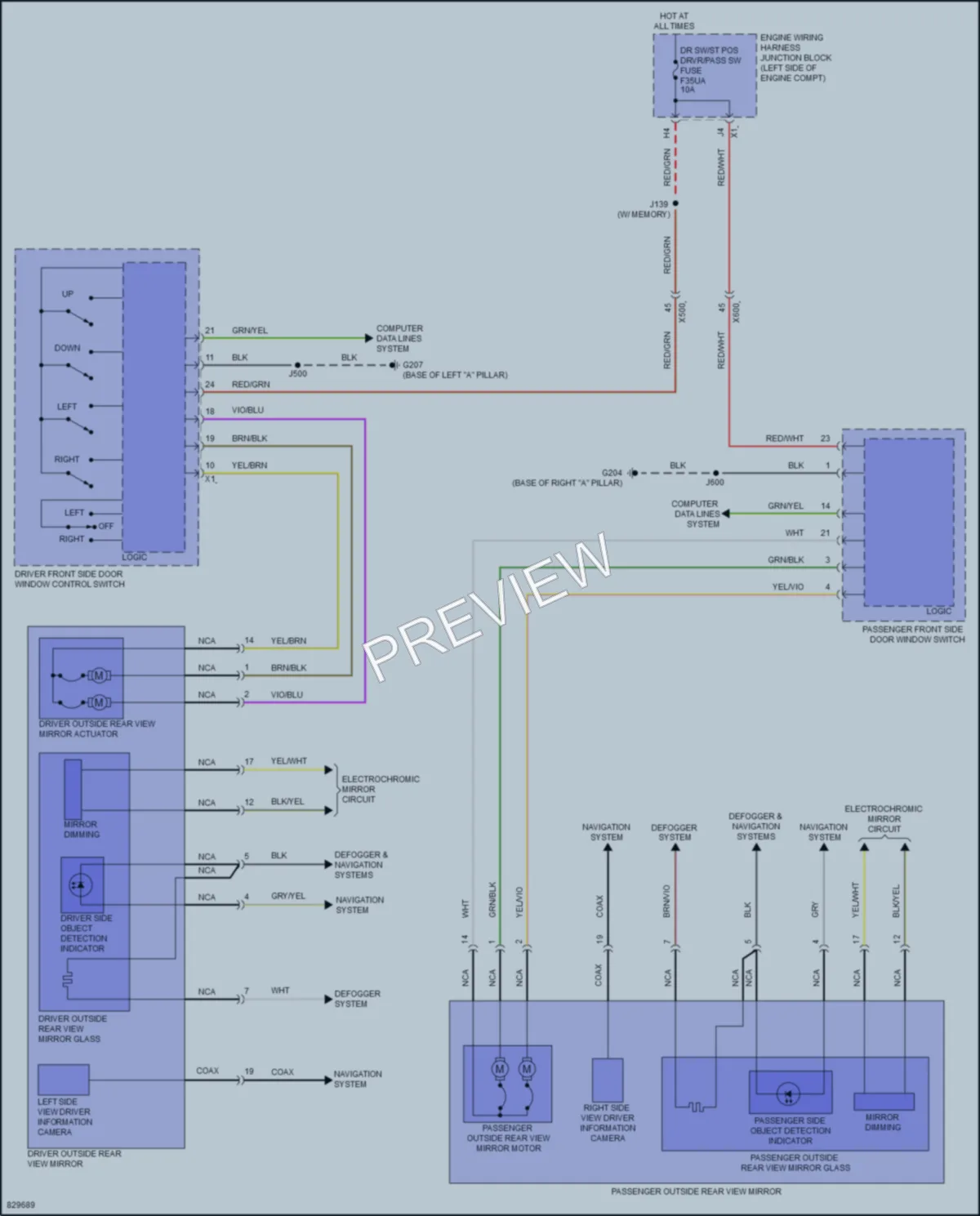 2023 Buick Envision Power Mirrors wiring diagram preview