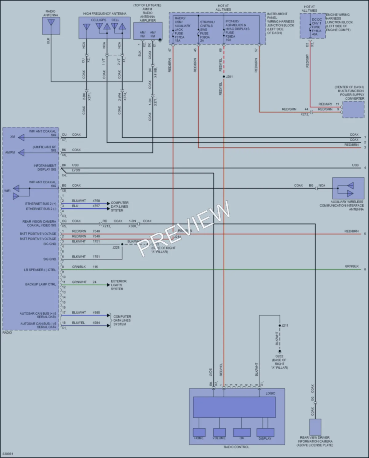 2023 Buick Envision Radio wiring diagram preview