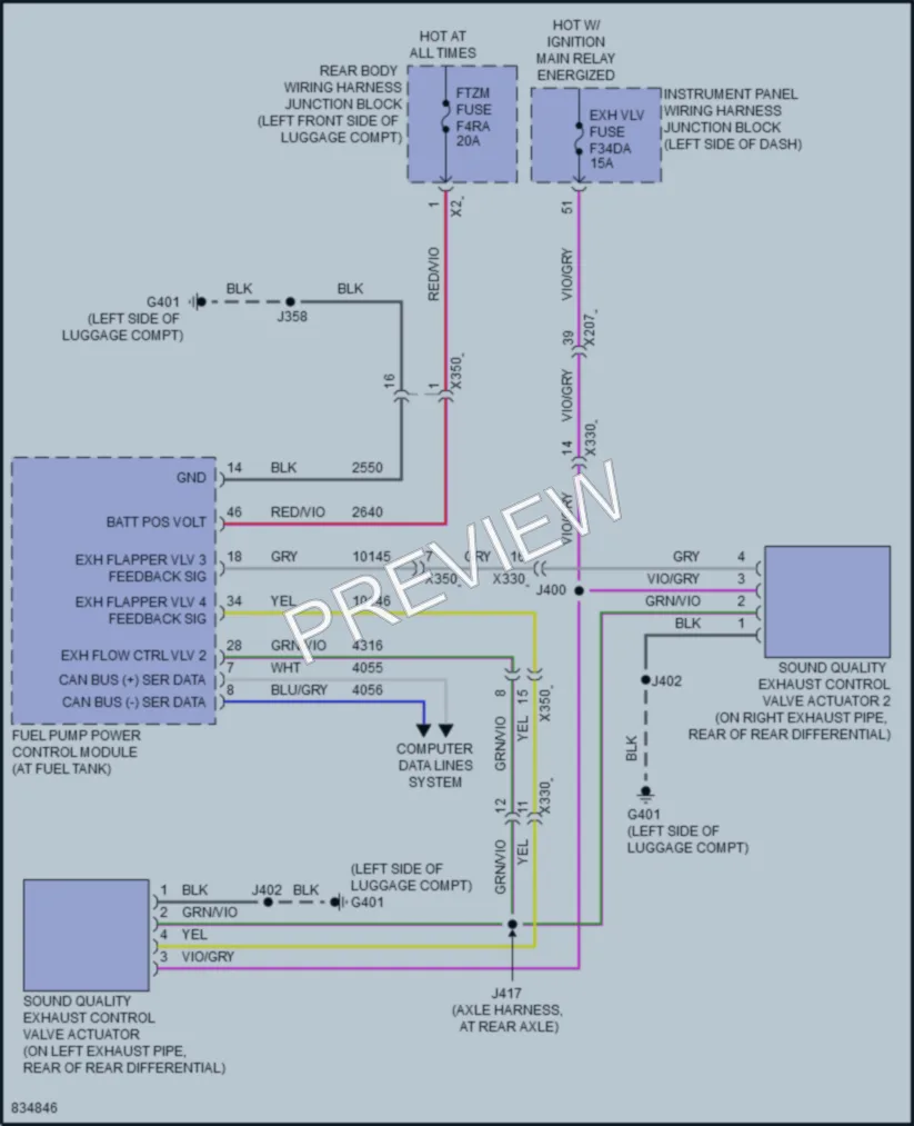 2023 Cadillac CT4 Electronic Muffler wiring diagram preview