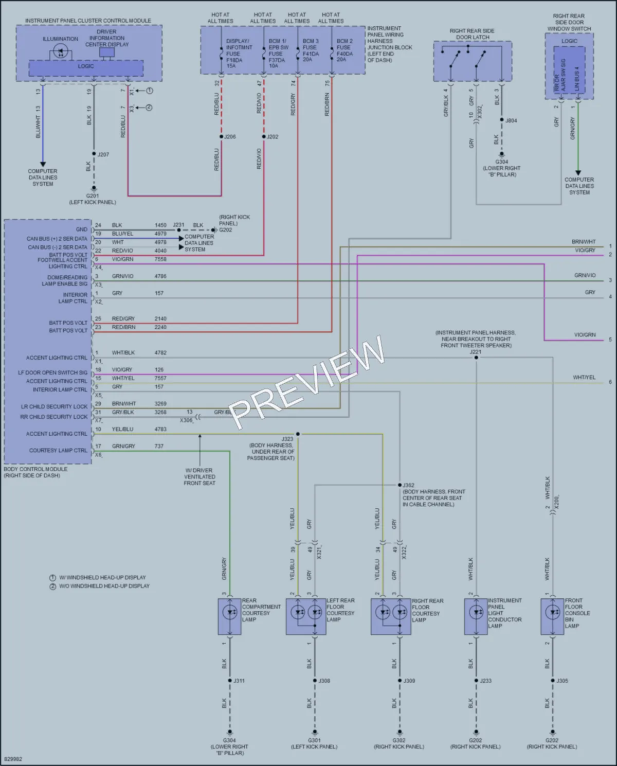 2023 Cadillac CT4 Interior Lights wiring diagram preview