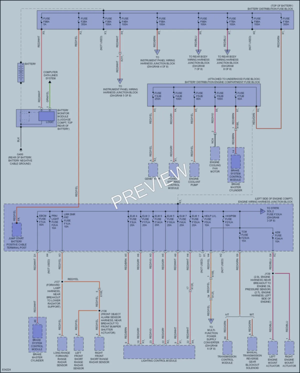 2023 Cadillac CT4 Power Distribution wiring diagram preview