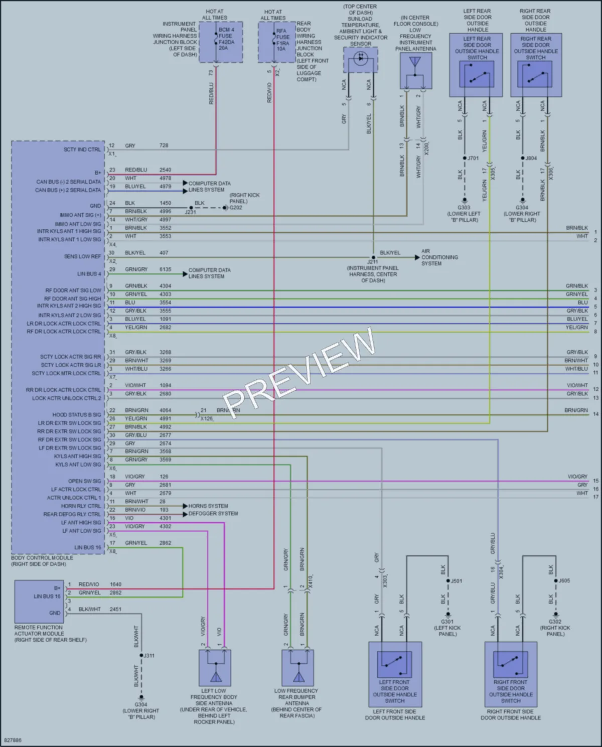 2023 Cadillac CT4 Power Door Locks wiring diagram preview