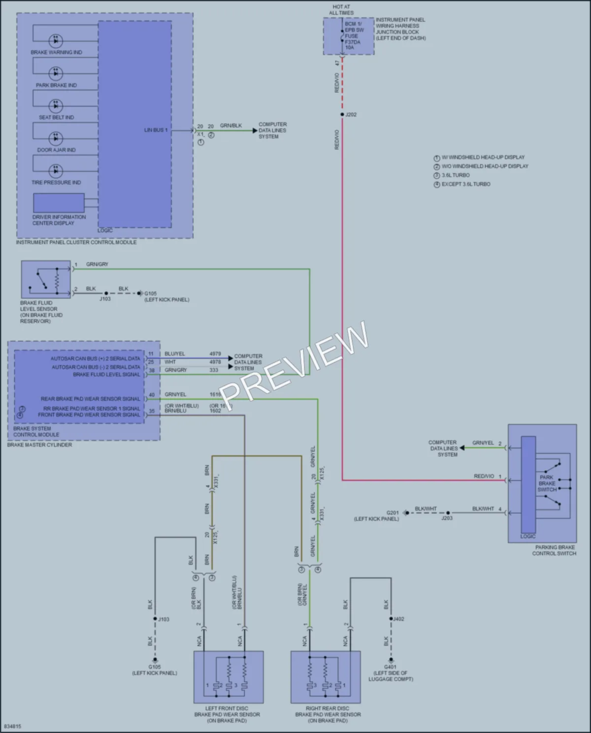 2023 Cadillac CT4 Warning Systems wiring diagram preview