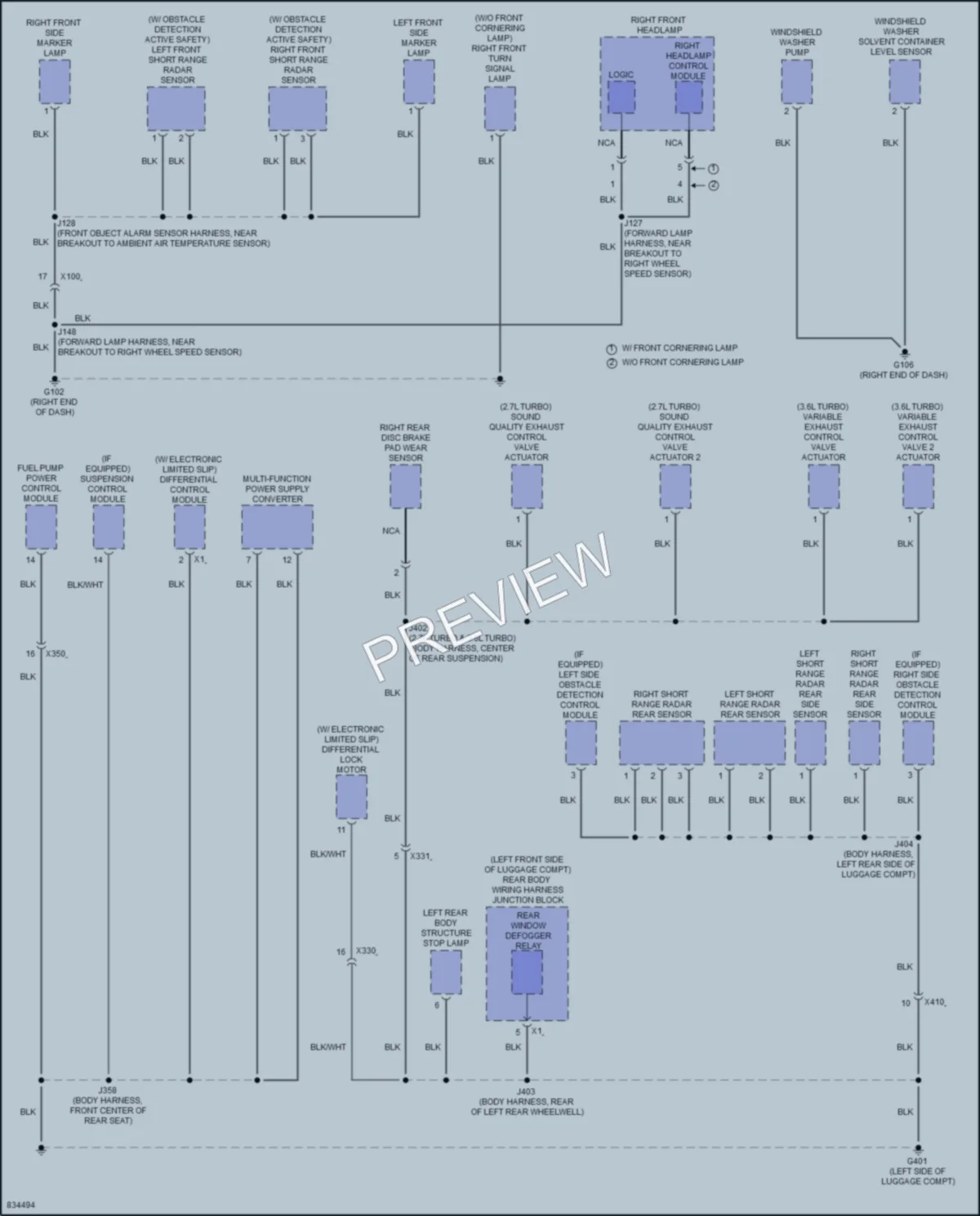 2023 Cadillac CT4V Ground Distribution wiring diagram preview