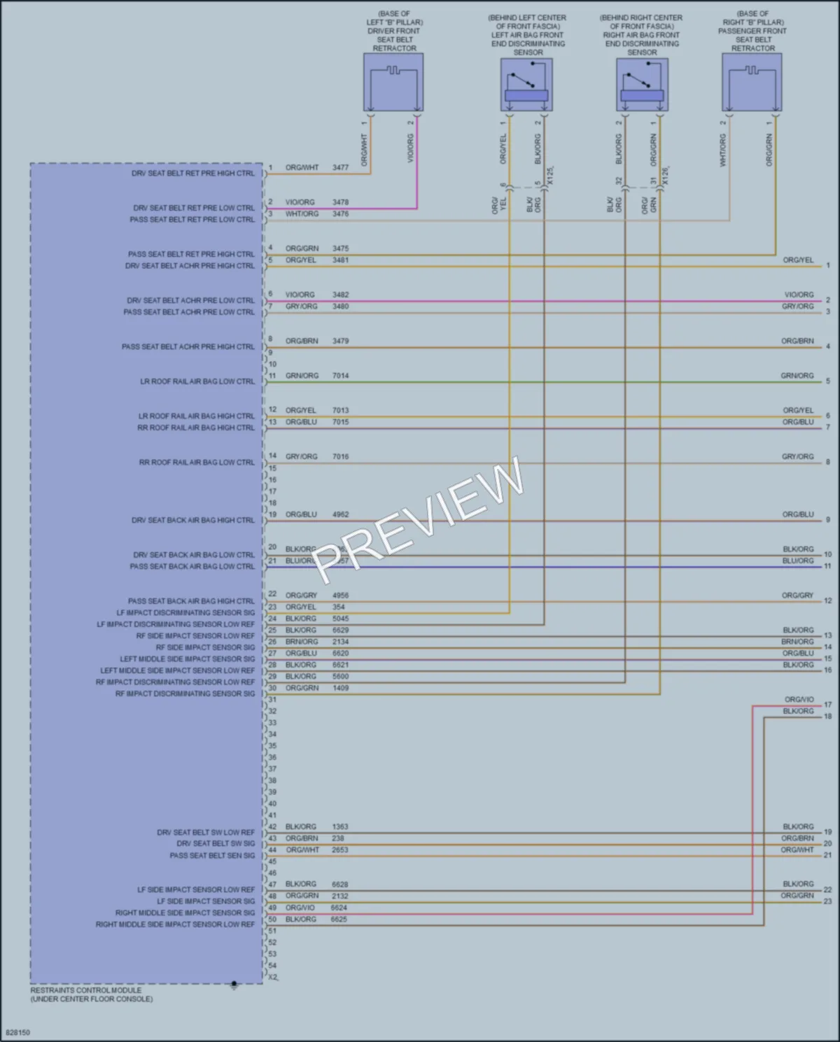 2023 Cadillac CT4V Supplemental Restraints wiring diagram preview