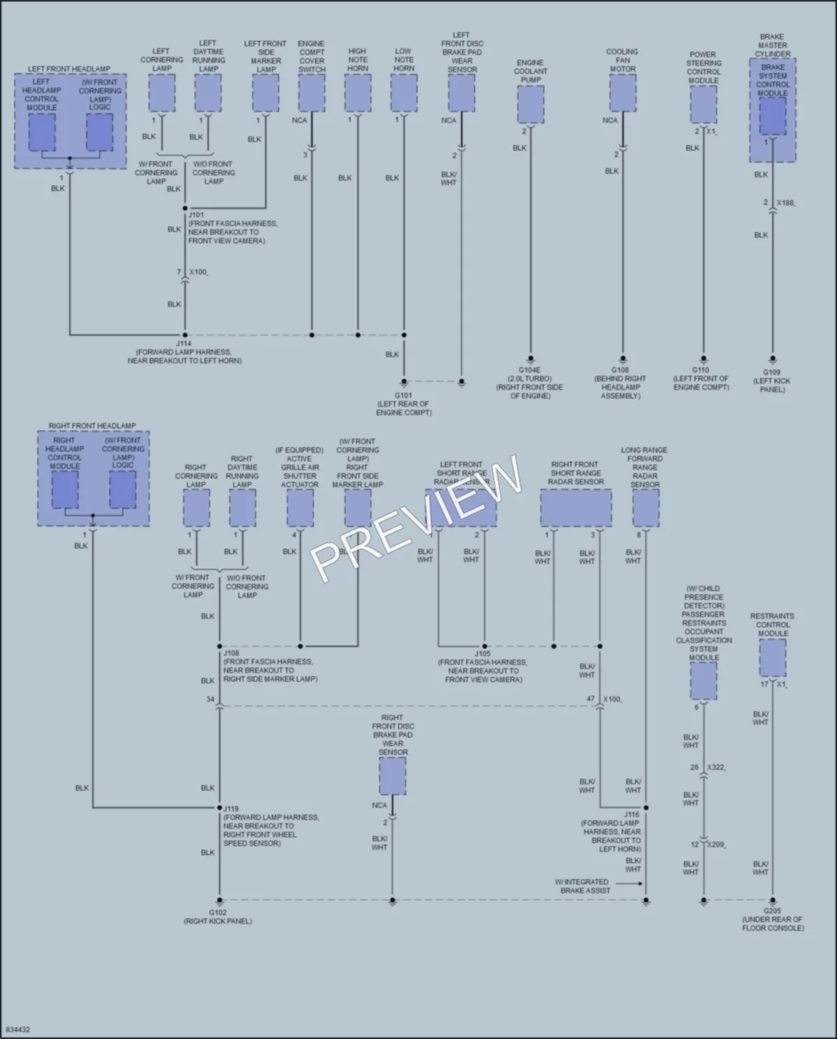 2023 Cadillac CT5 Ground Distribution wiring diagram preview