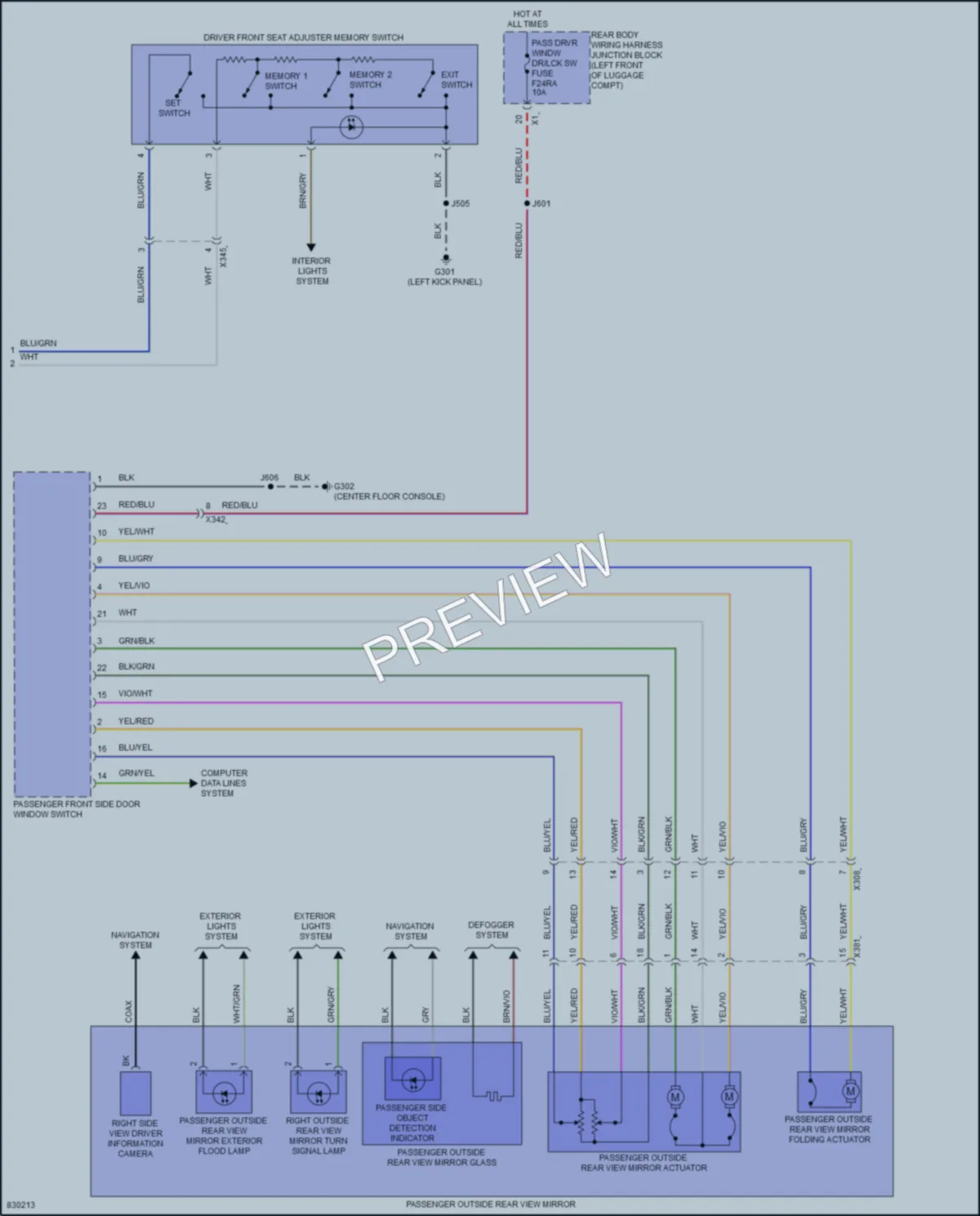 2023 Cadillac CT5 Memory Systems wiring diagram preview