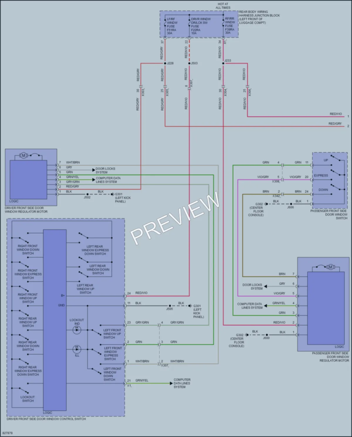 2023 Cadillac CT5 Power Windows wiring diagram preview