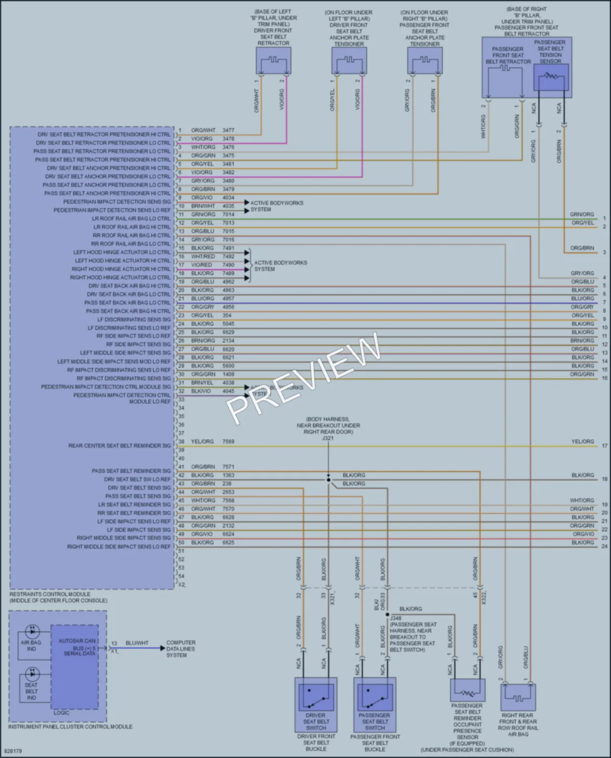 2023 Cadillac CT5 Supplemental Restraints wiring diagram preview