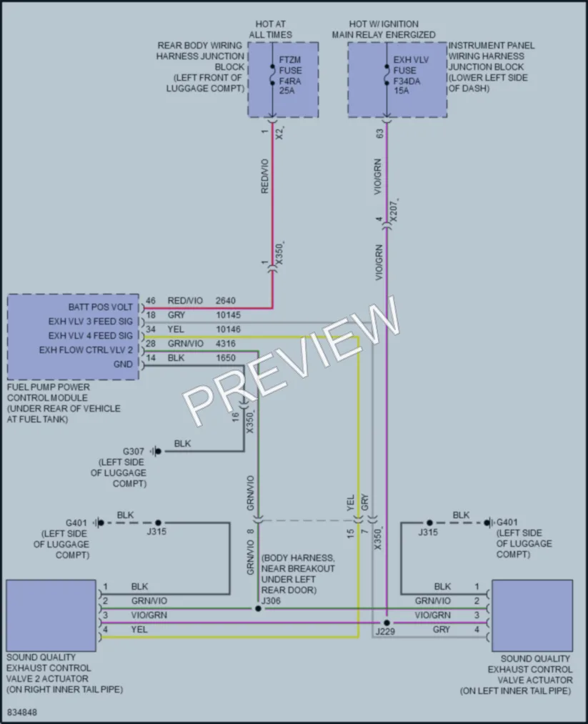 2023 Cadillac CT5V Electronic Muffler wiring diagram preview