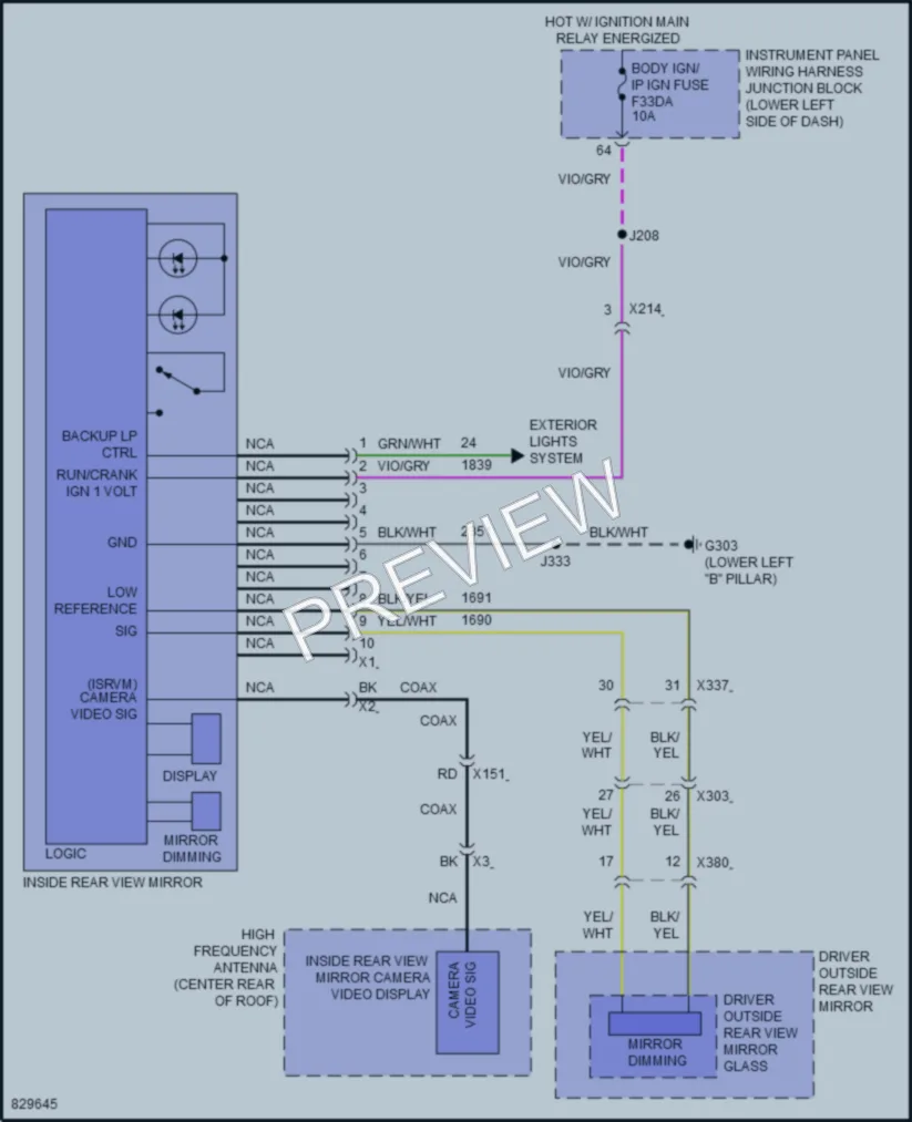 2023 Cadillac CT5V Power Mirrors wiring diagram preview