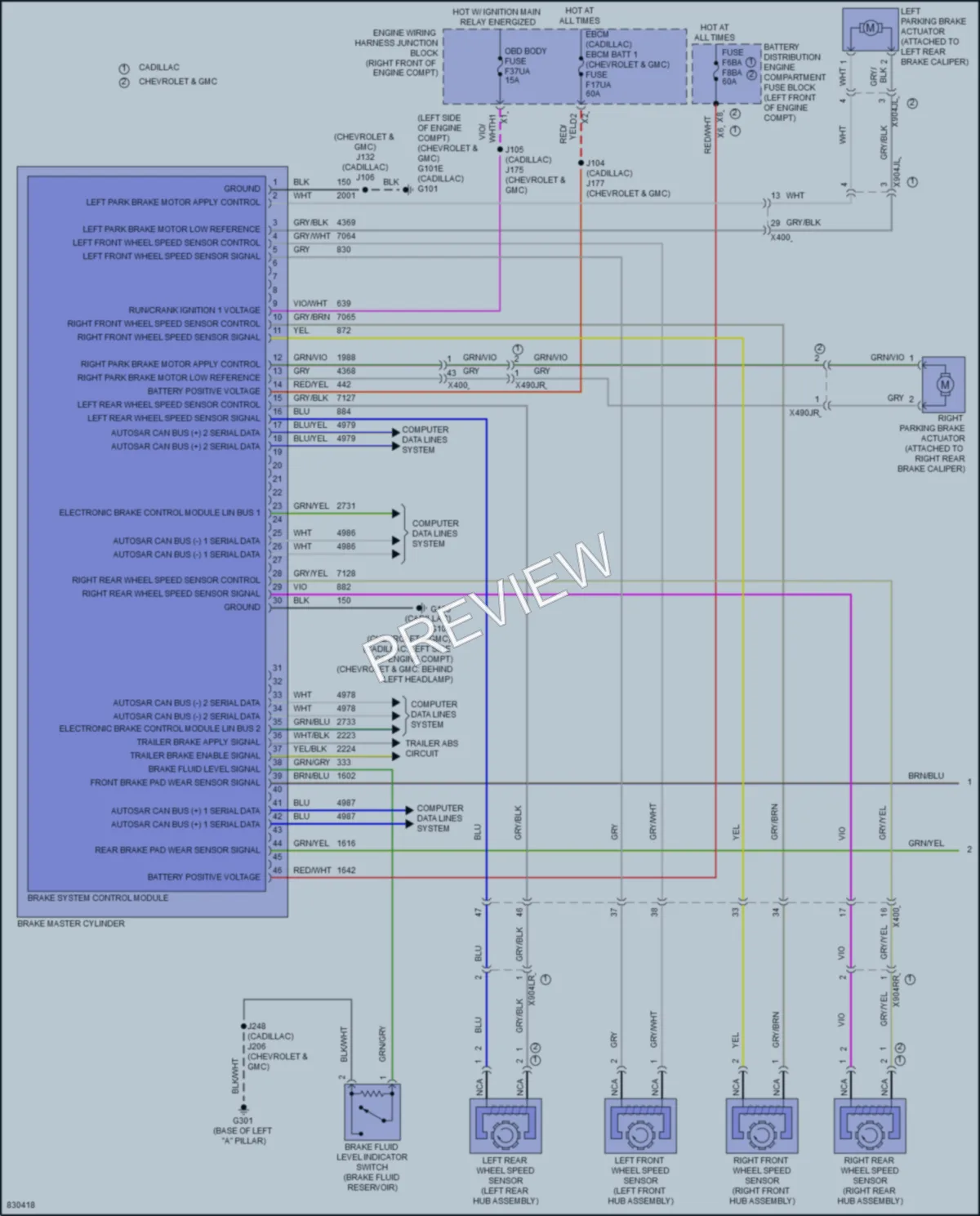 2023 Cadillac Escalade Anti Lock Brakes wiring diagram preview