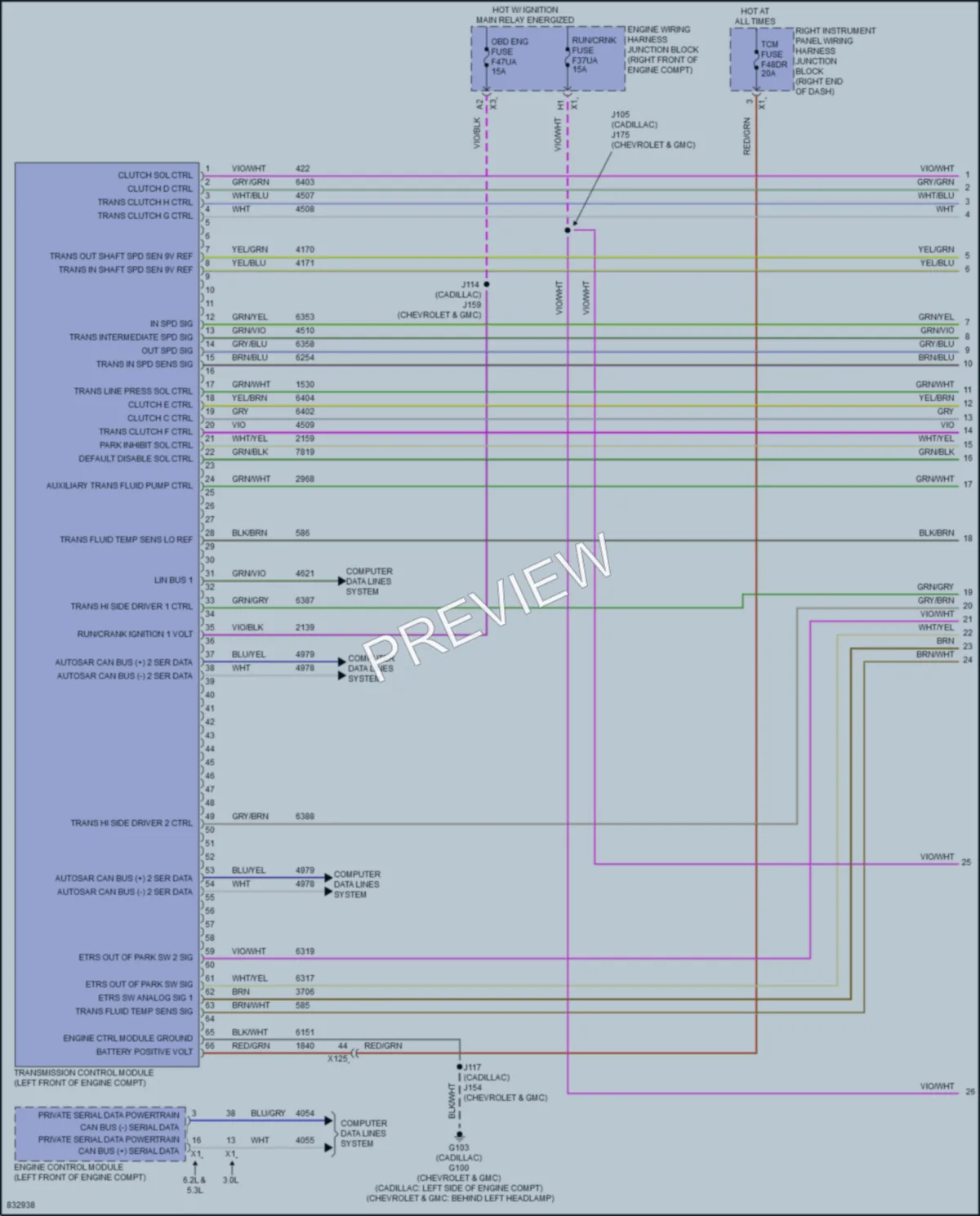 2023 Cadillac Escalade Transmission wiring diagram preview