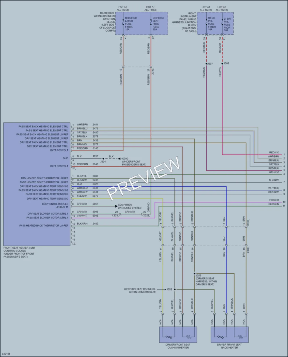 2023 Cadillac EscaladeESV Power Seats wiring diagram preview