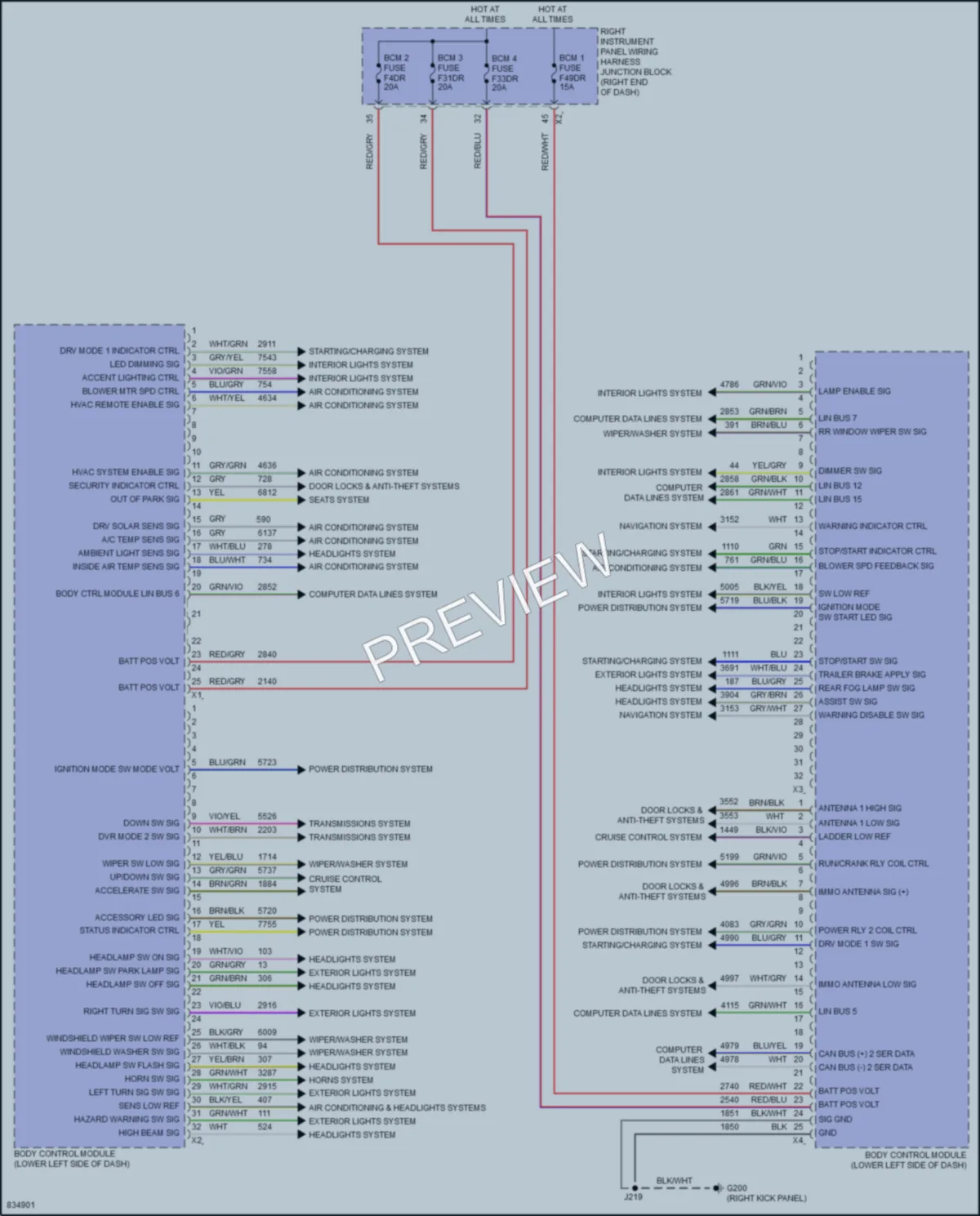 2023 Cadillac EscaladeESVV Body Control Modules wiring diagram preview