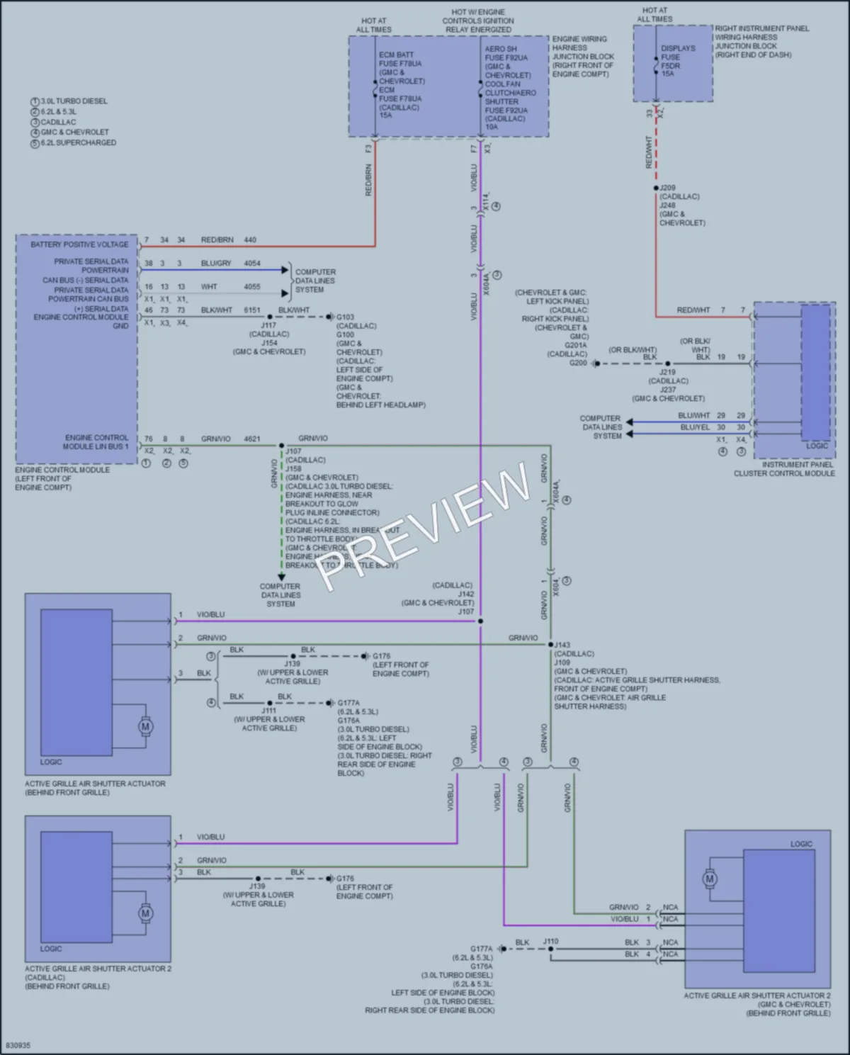 2023 Cadillac EscaladeV Active Bodyworks wiring diagram preview