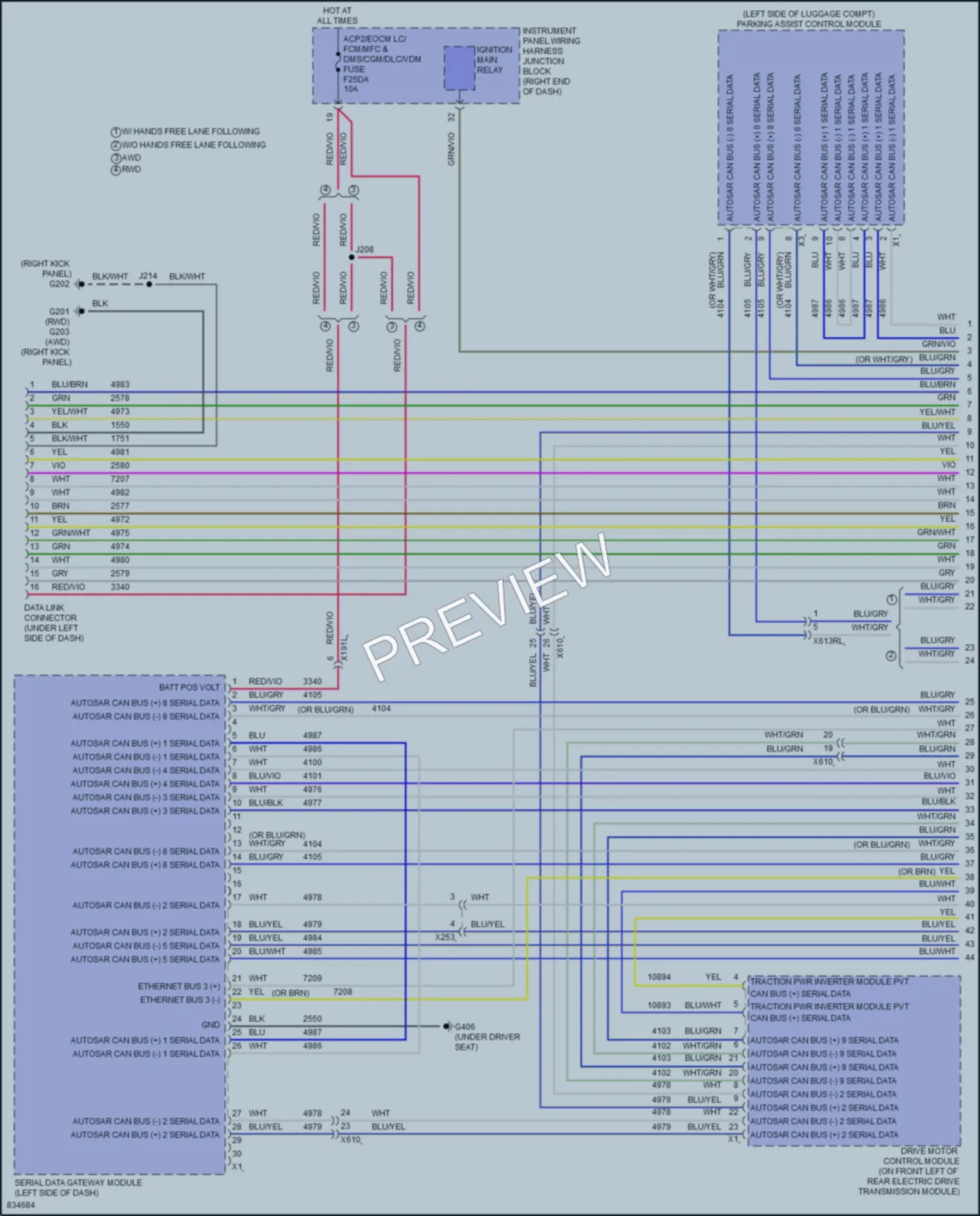 2023 Cadillac Lyriq Computer Data Lines wiring diagram preview