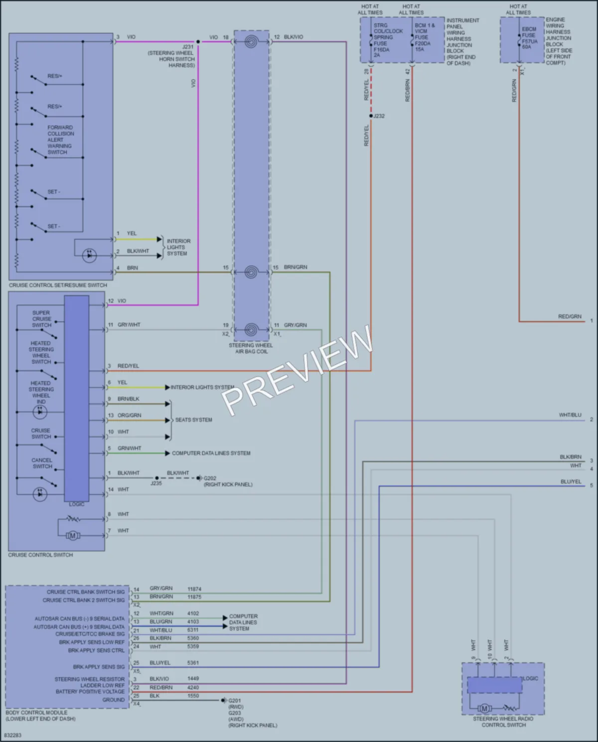 2023 Cadillac Lyriq Cruise Control wiring diagram preview