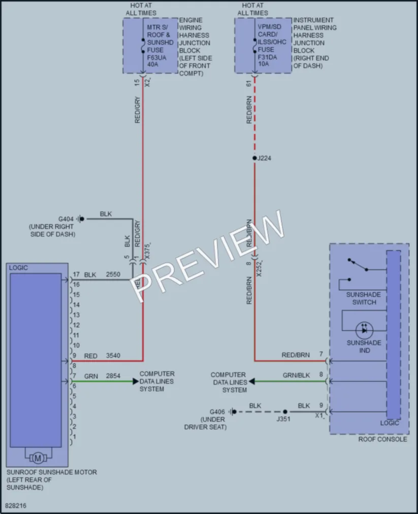 2023 Cadillac Lyriq Power Top Sunroof wiring diagram preview