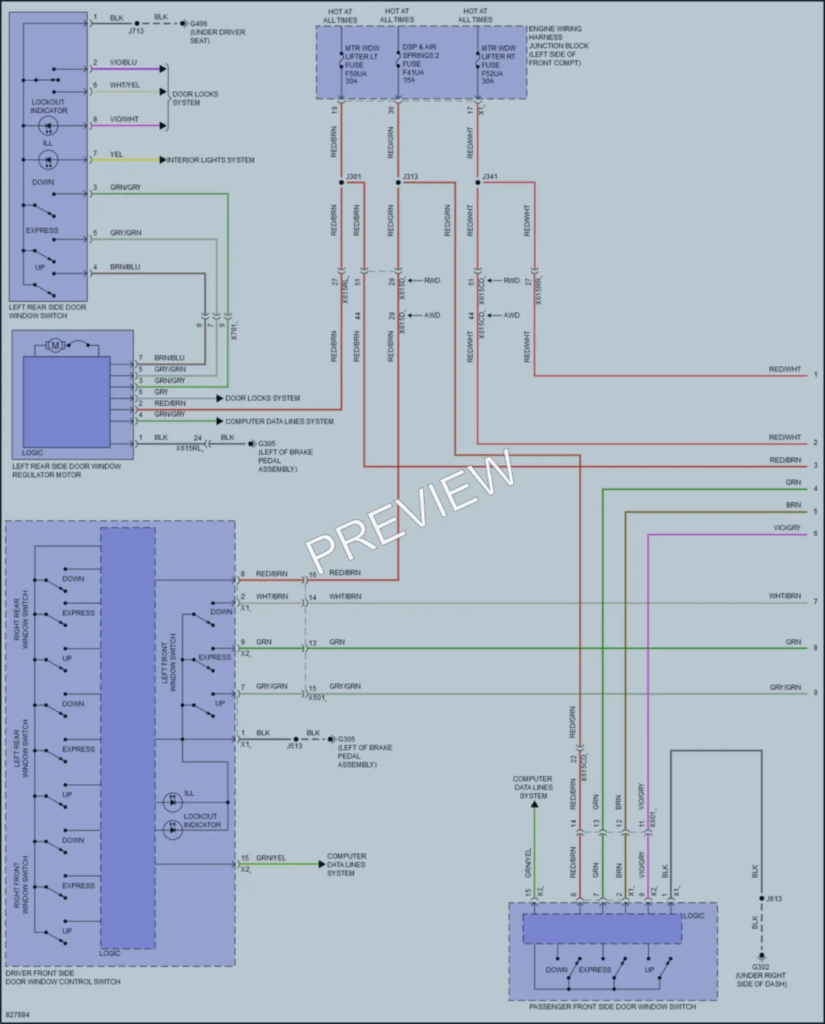2023 Cadillac Lyriq Power Windows wiring diagram preview