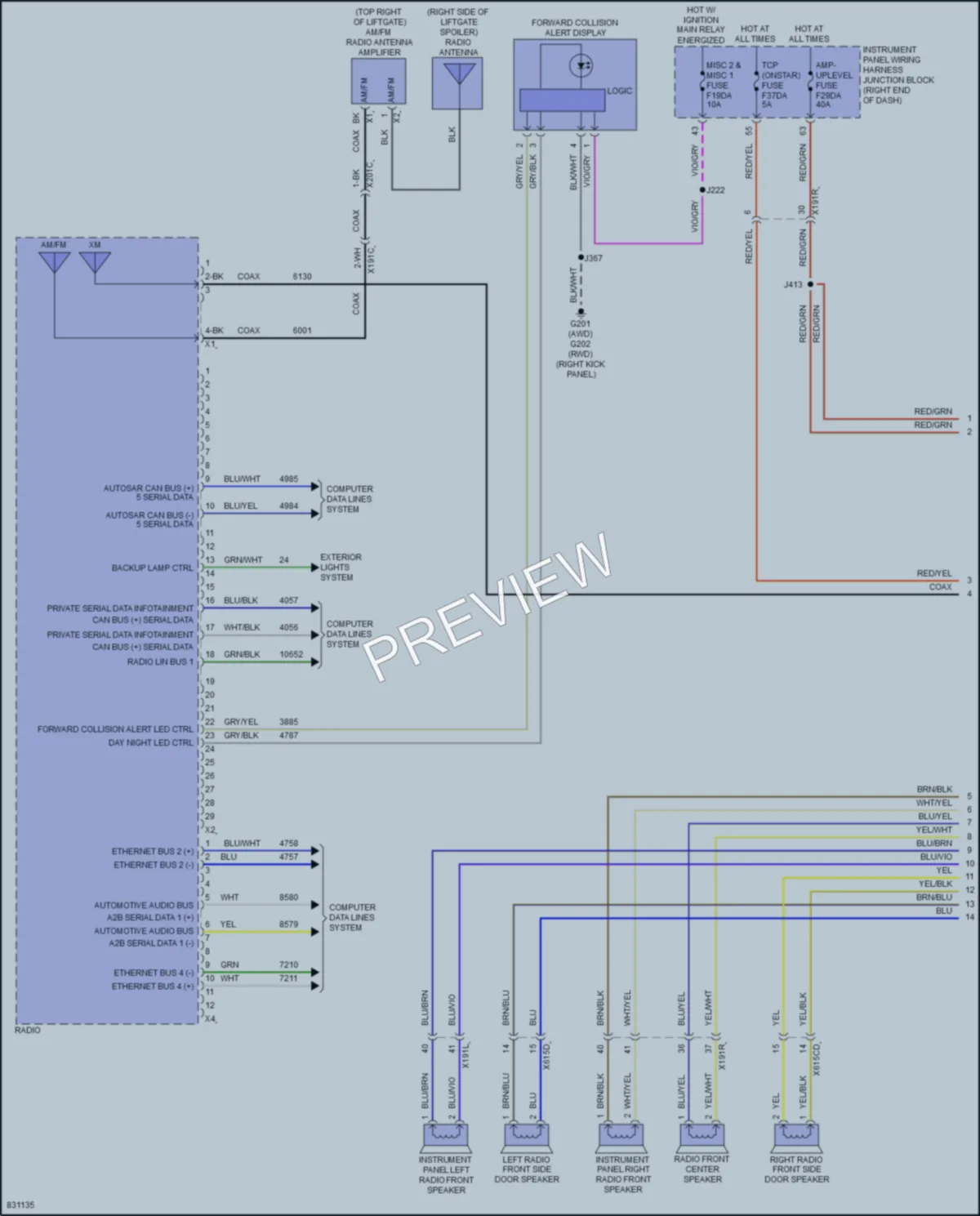 2023 Cadillac Lyriq Radio wiring diagram preview