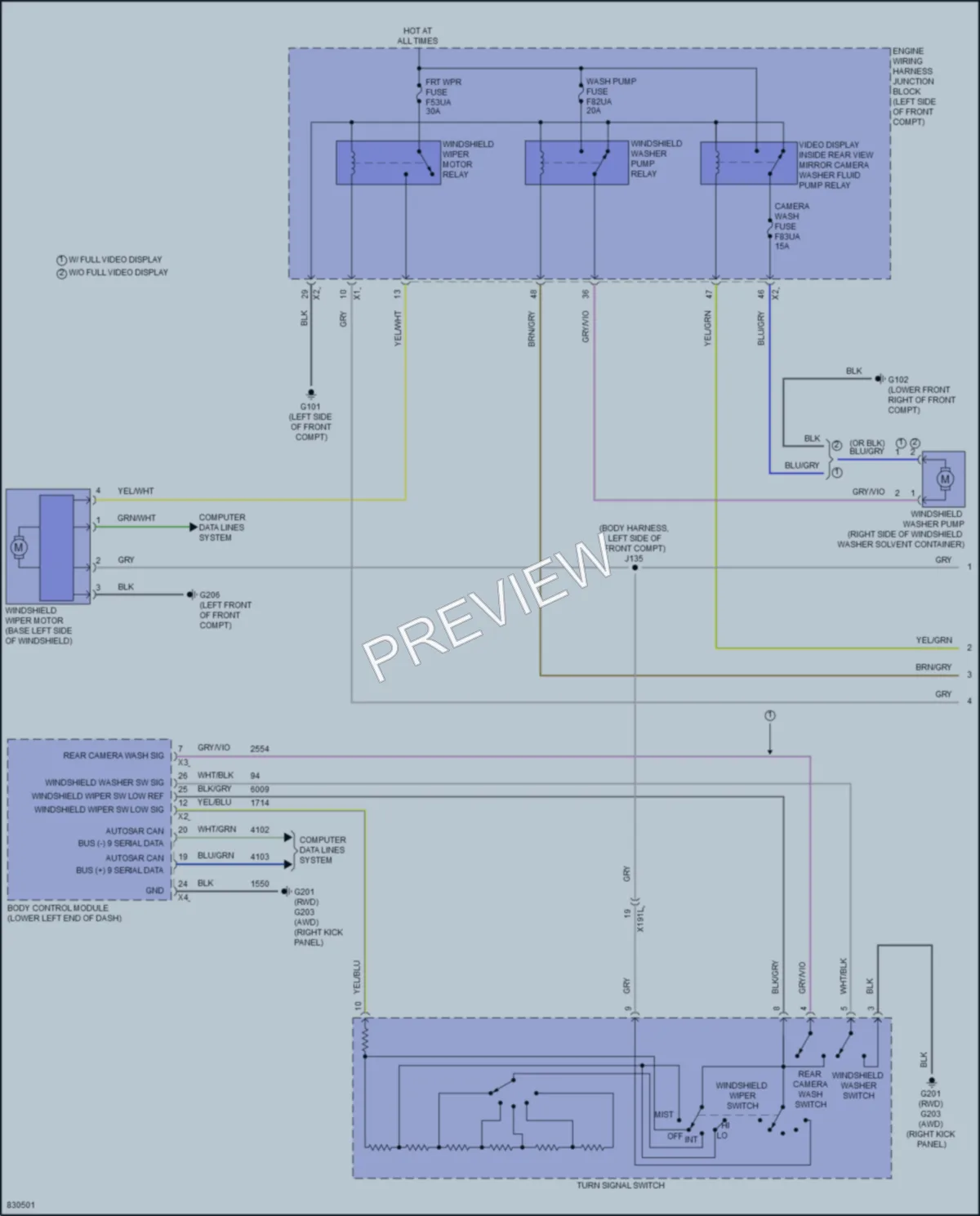 2023 Cadillac Lyriq Wiper Washer wiring diagram preview