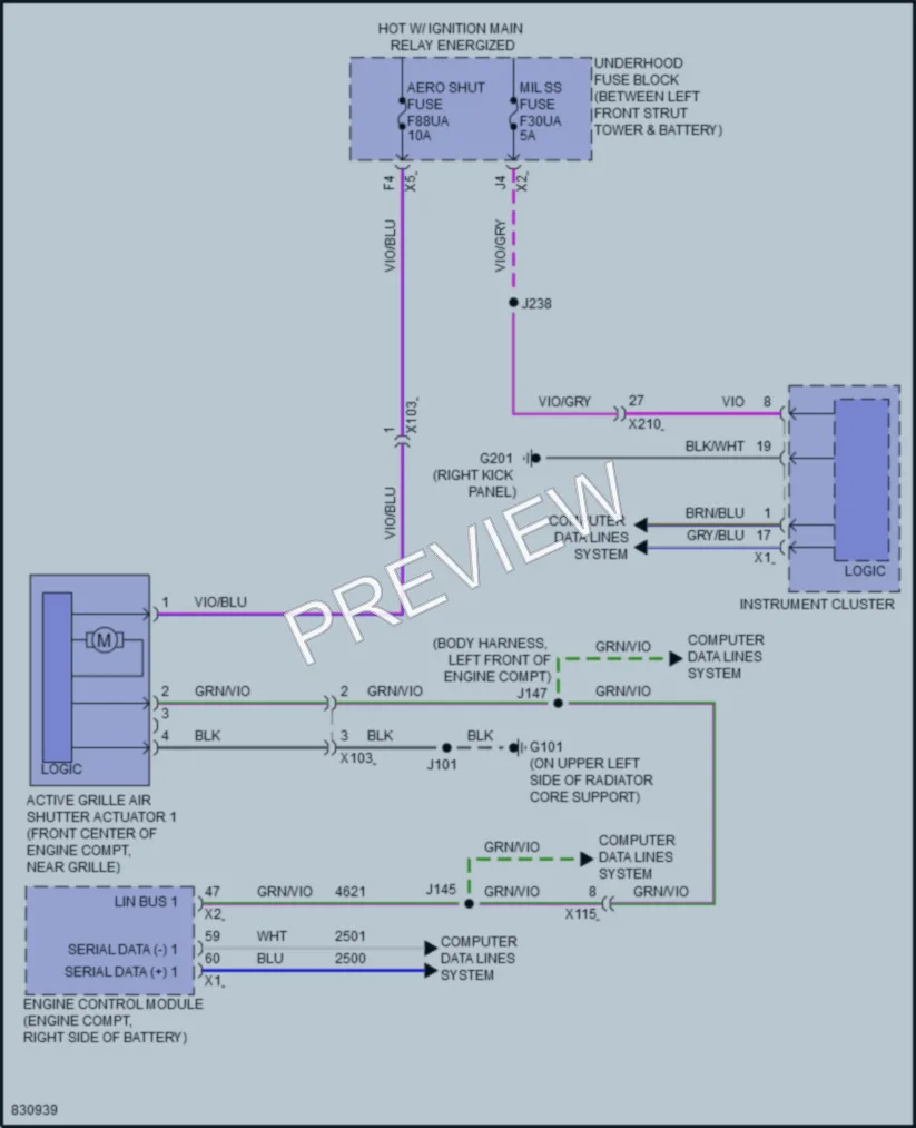 2023 Cadillac XT4 Active Bodyworks wiring diagram preview