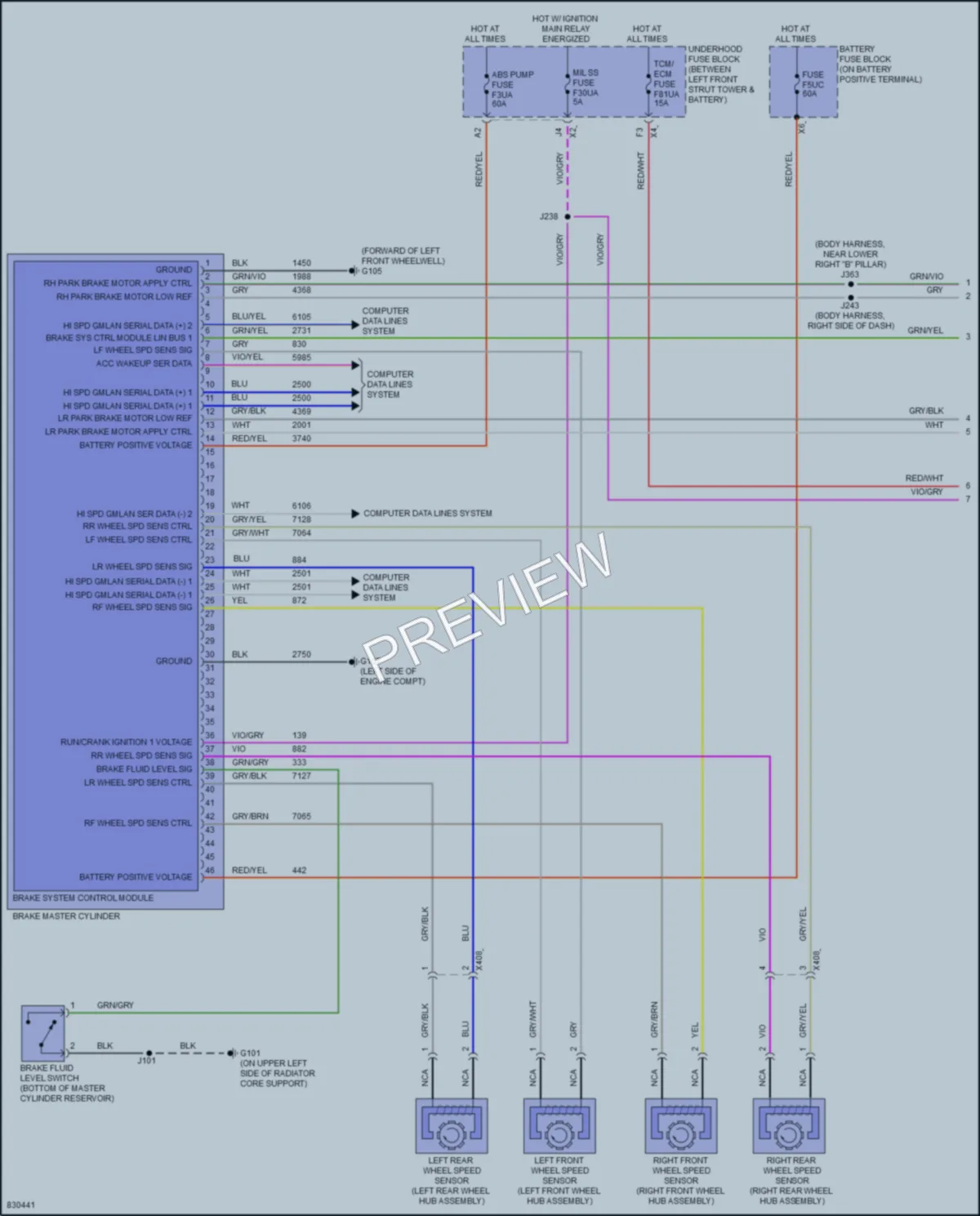 2023 Cadillac XT4 Anti Lock Brakes wiring diagram preview