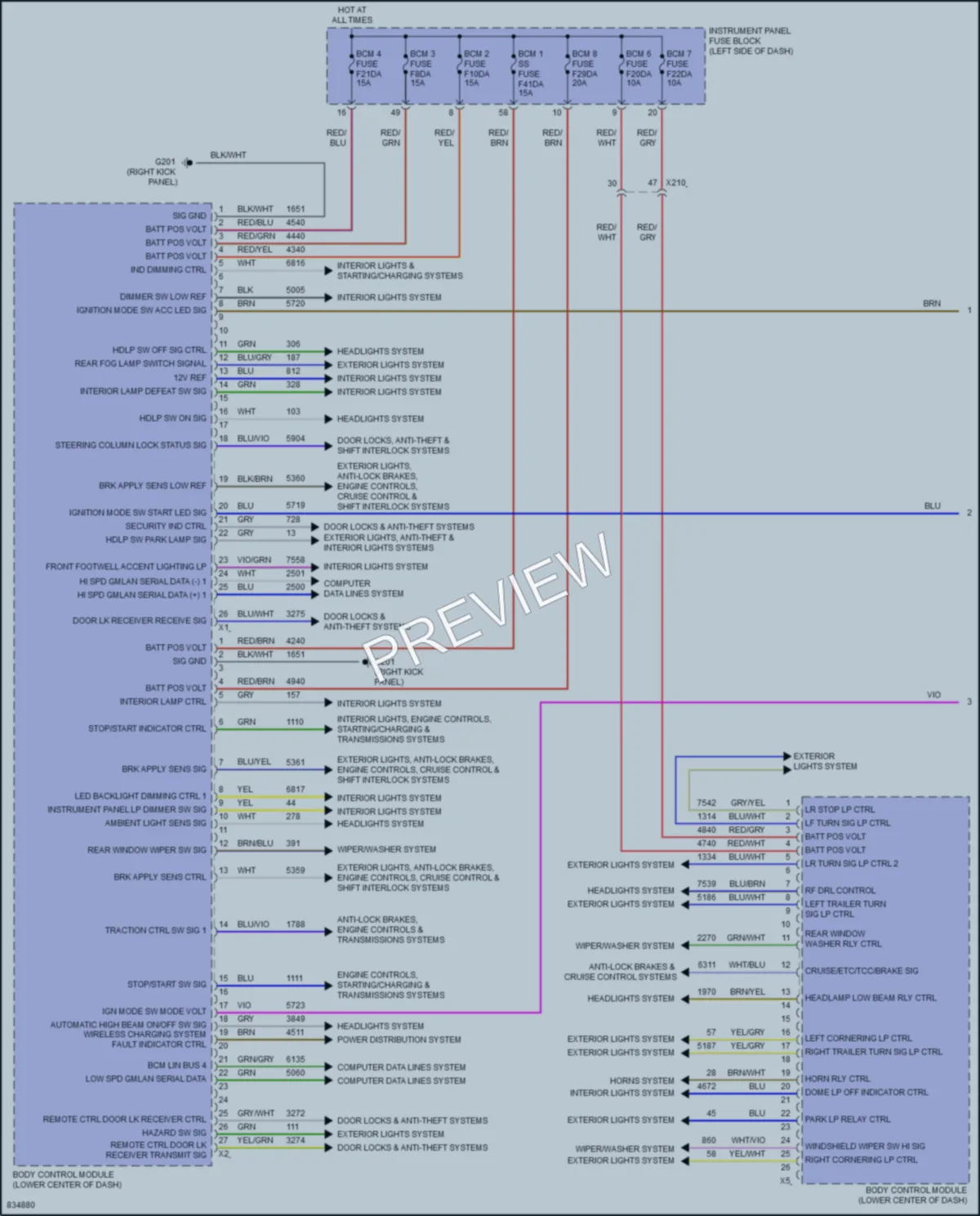 2023 Cadillac XT4 Body Control Modules wiring diagram preview