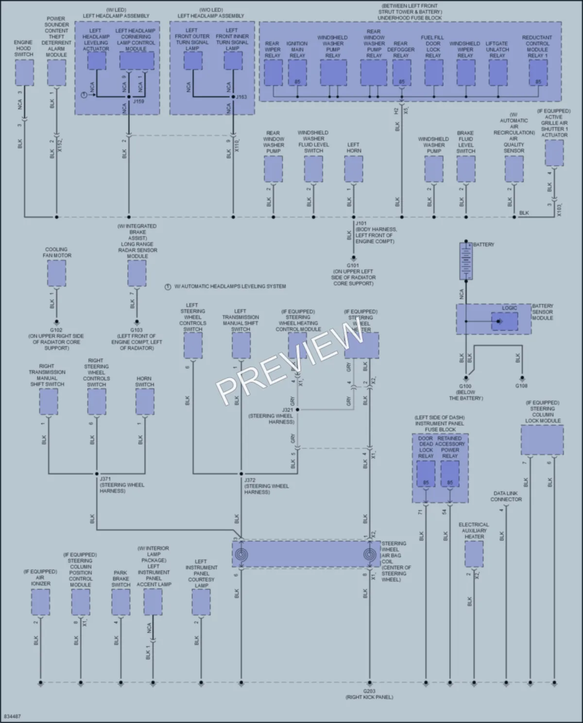 2023 Cadillac XT4 Ground Distribution wiring diagram preview