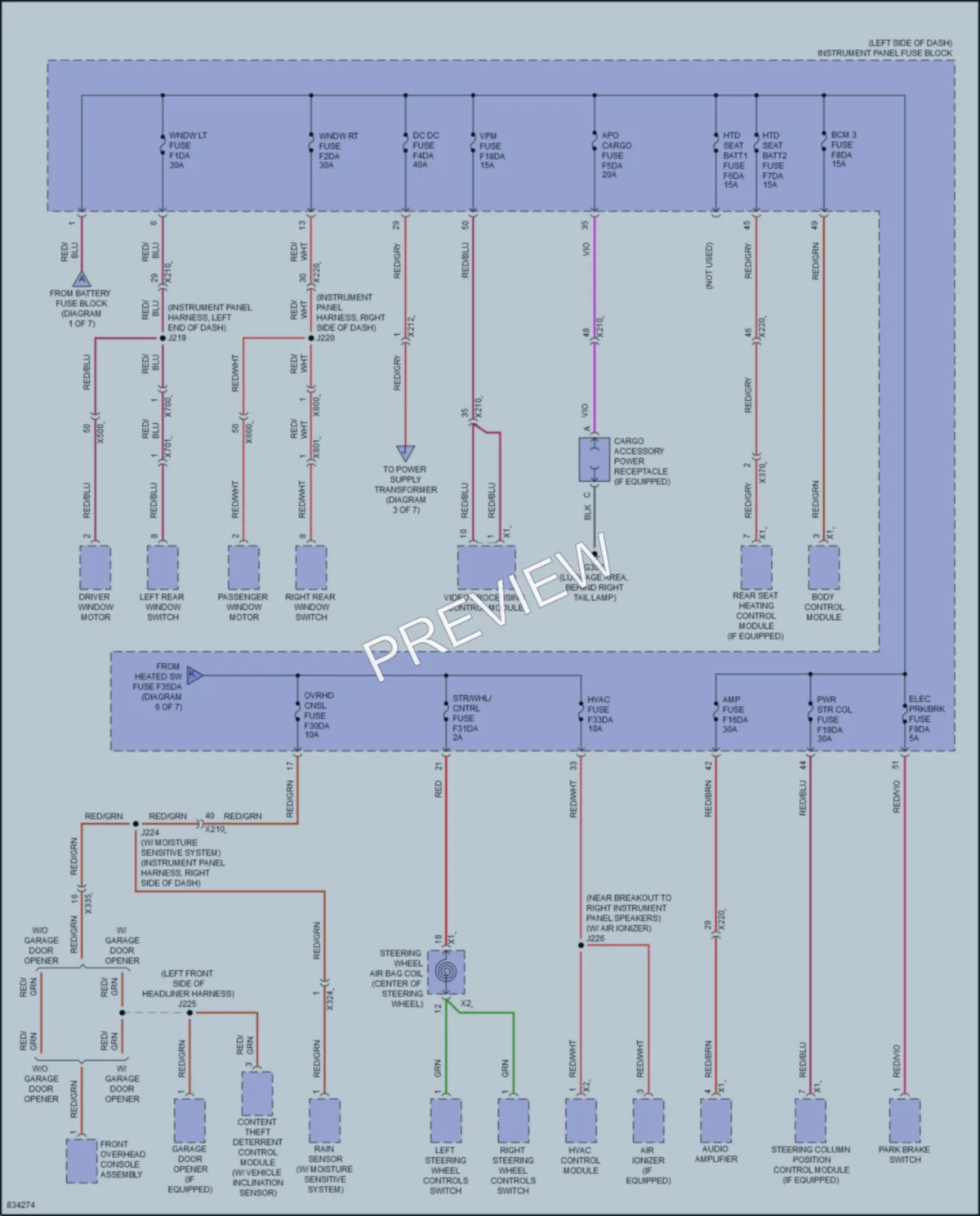 2023 Cadillac XT4 Power Distribution wiring diagram preview