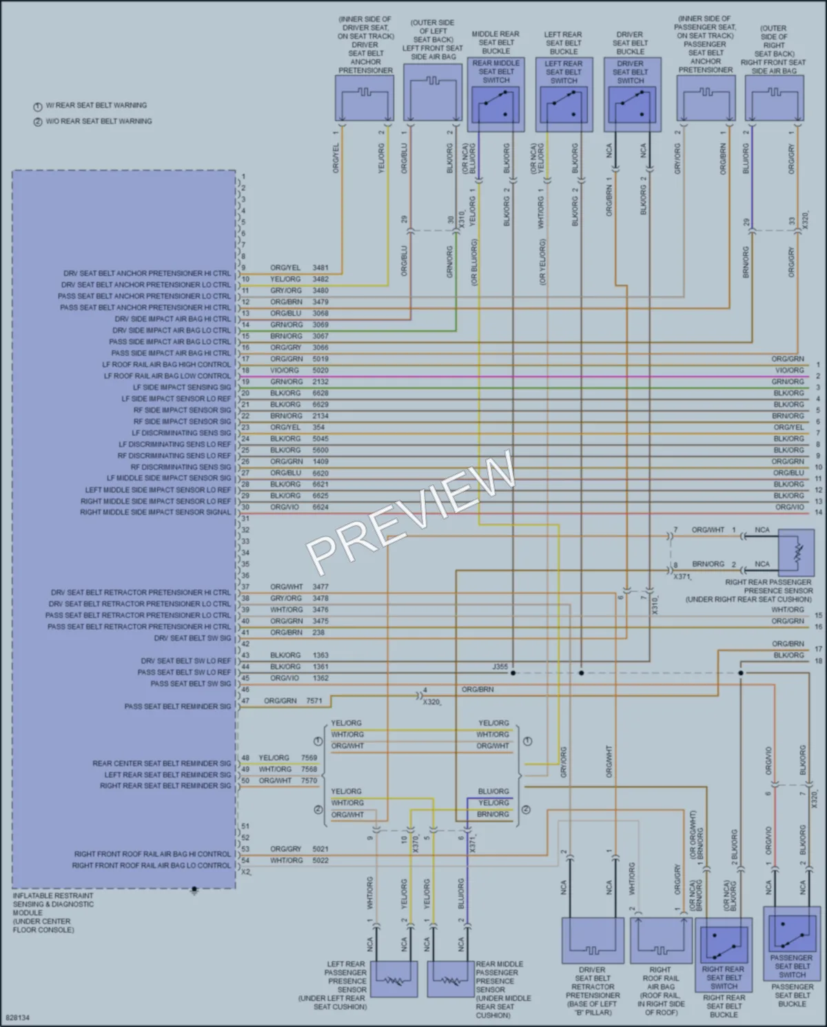 2023 Cadillac XT4 Supplemental Restraints wiring diagram preview
