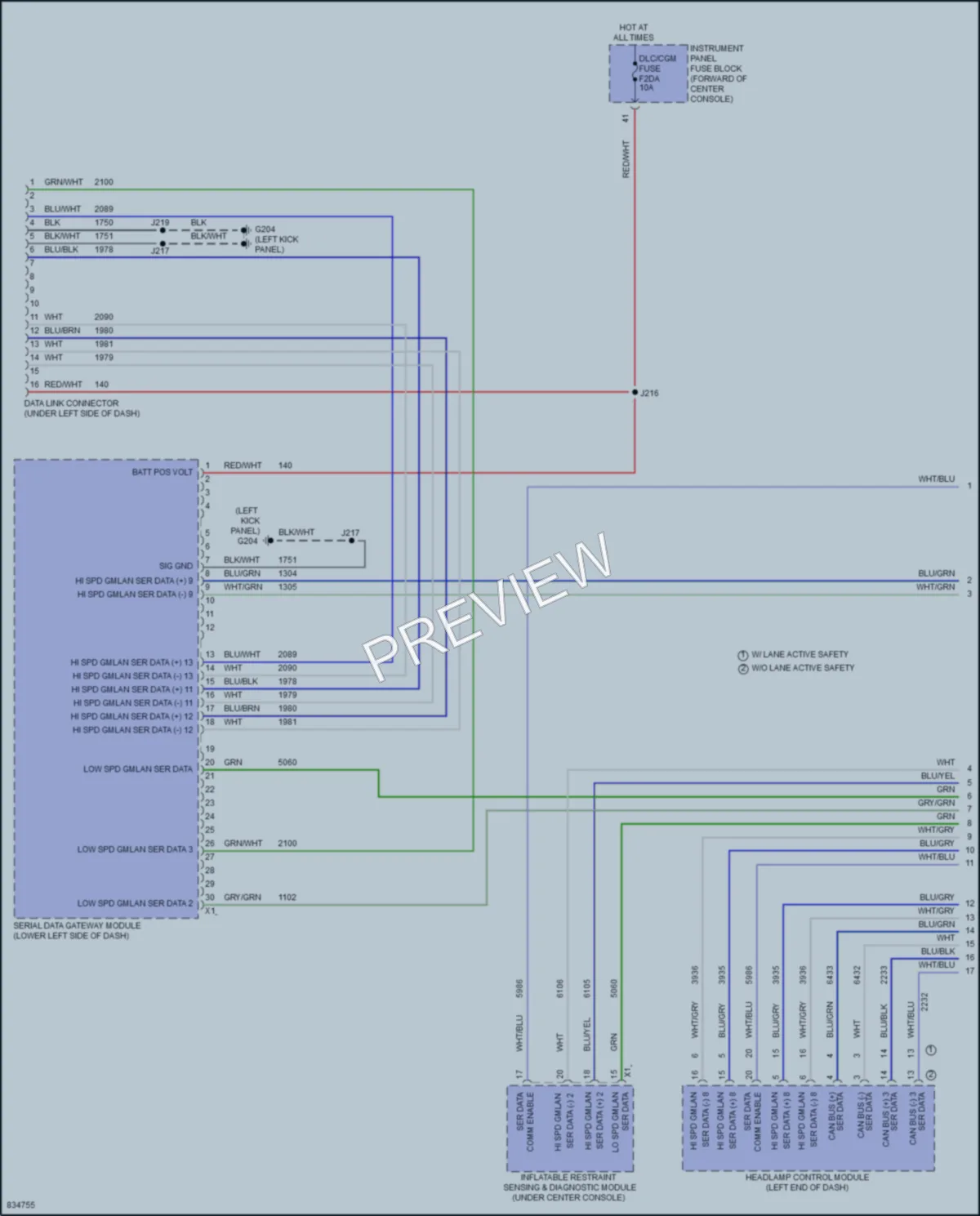2023 Cadillac XT6 Computer Data Lines wiring diagram preview