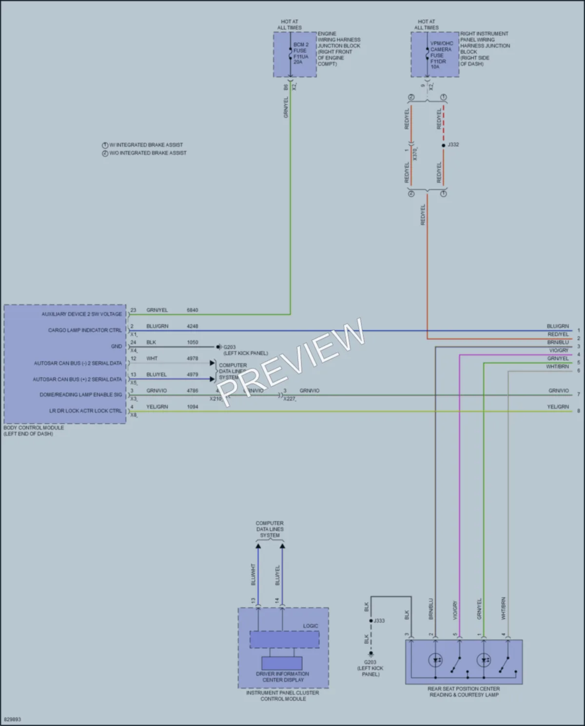 2023 Chevrolet 1500Silverado Interior Lights wiring diagram preview