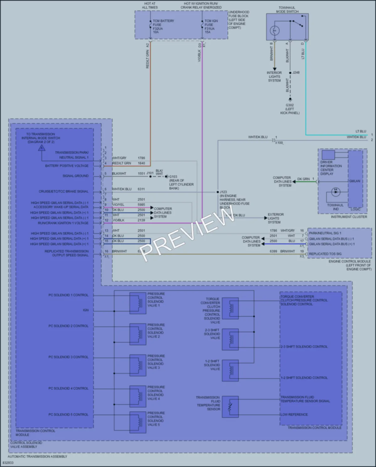 2023 Chevrolet 2500Express Transmission wiring diagram preview