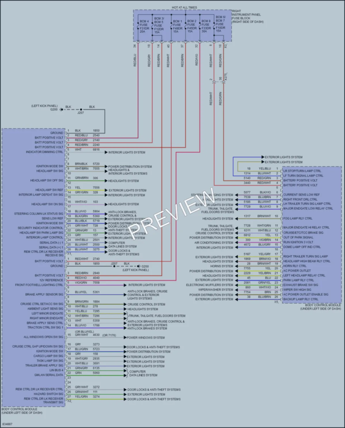 2023 Chevrolet 2500HDSilverado Body Control Modules wiring diagram preview
