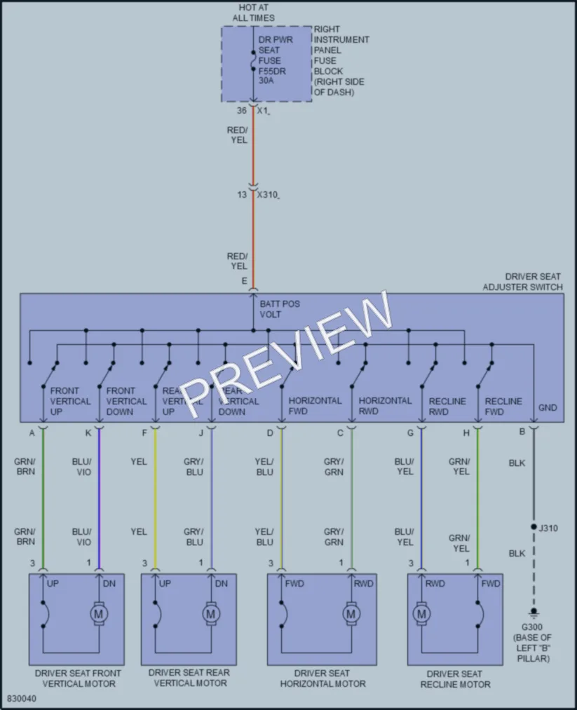 2023 Chevrolet 2500HDSilverado Power Seats wiring diagram preview