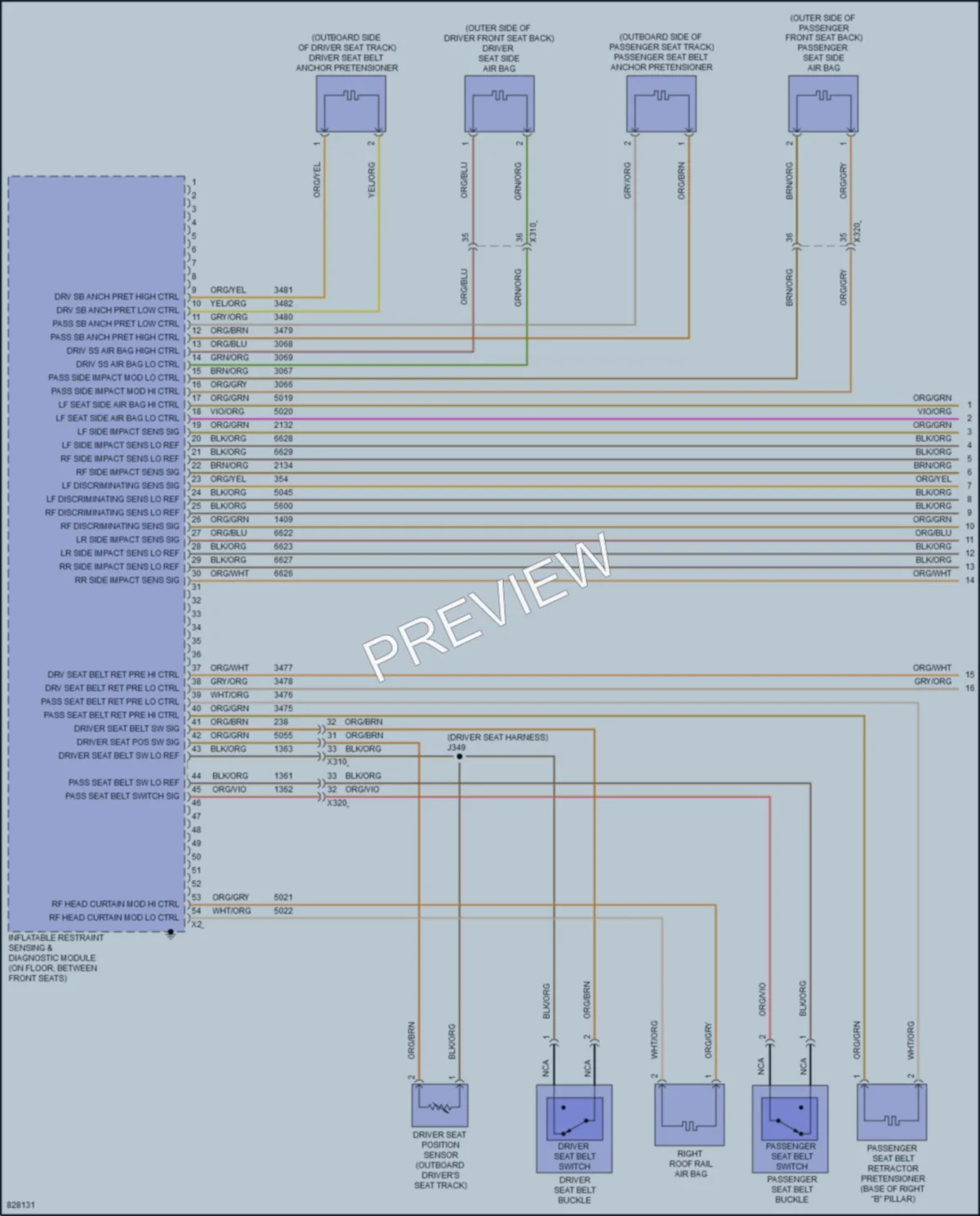 2023 Chevrolet 3500HDSilverado Supplemental Restraints wiring diagram preview