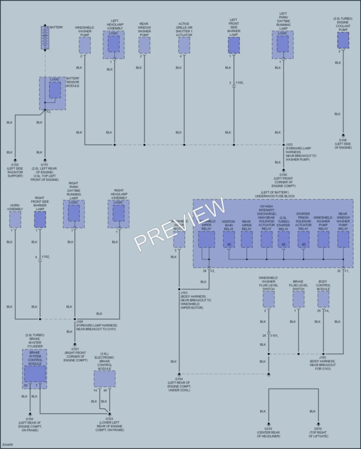 2023 Chevrolet Blazer Ground Distribution wiring diagram preview