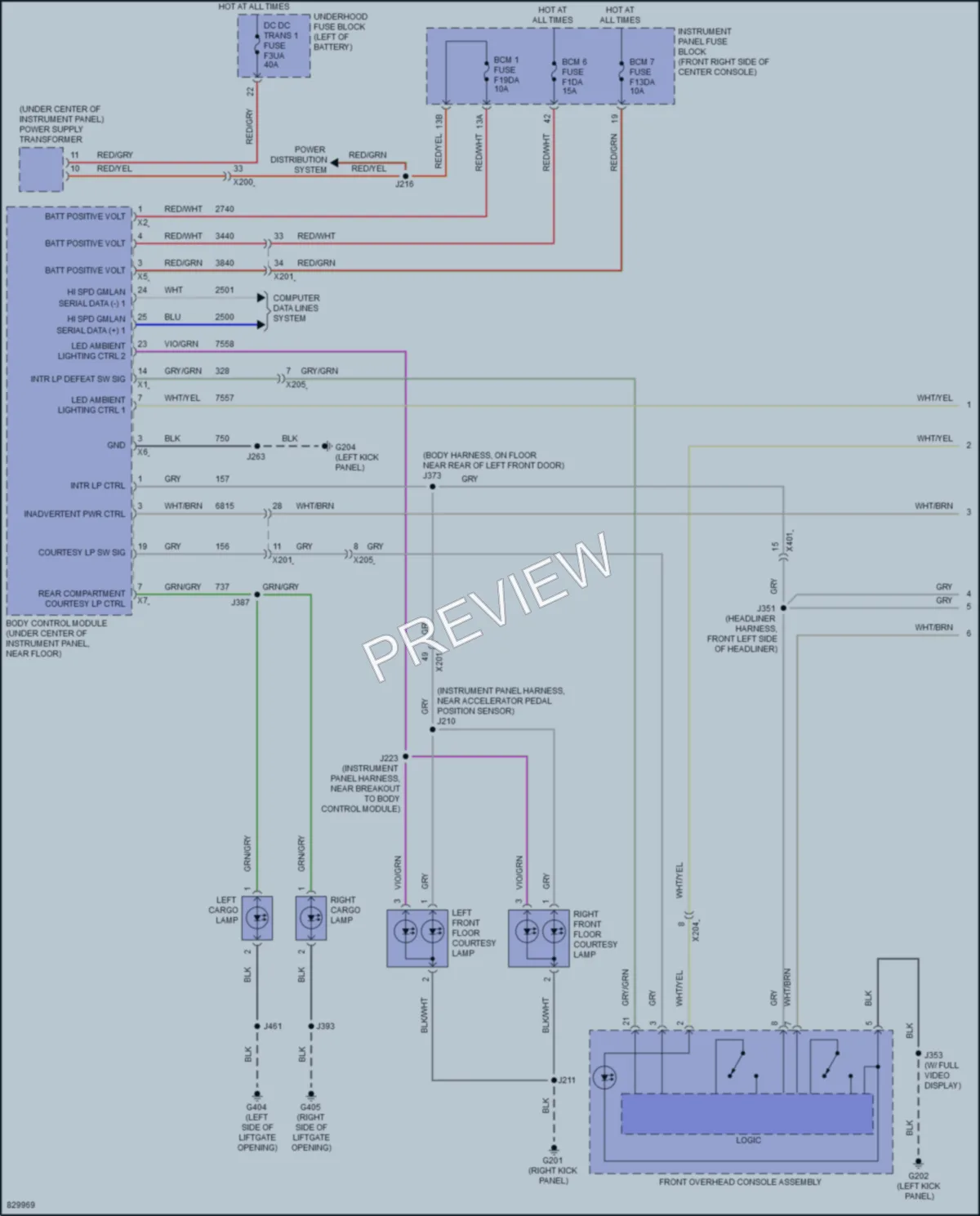 2023 Chevrolet Blazer Interior Lights wiring diagram preview