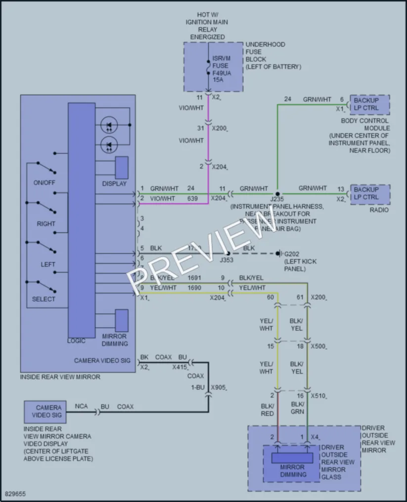 2023 Chevrolet Blazer Power Mirrors wiring diagram preview